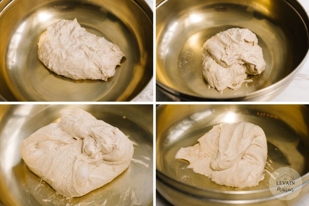 pain ble complet - quatres images pour montrer du plie et tire