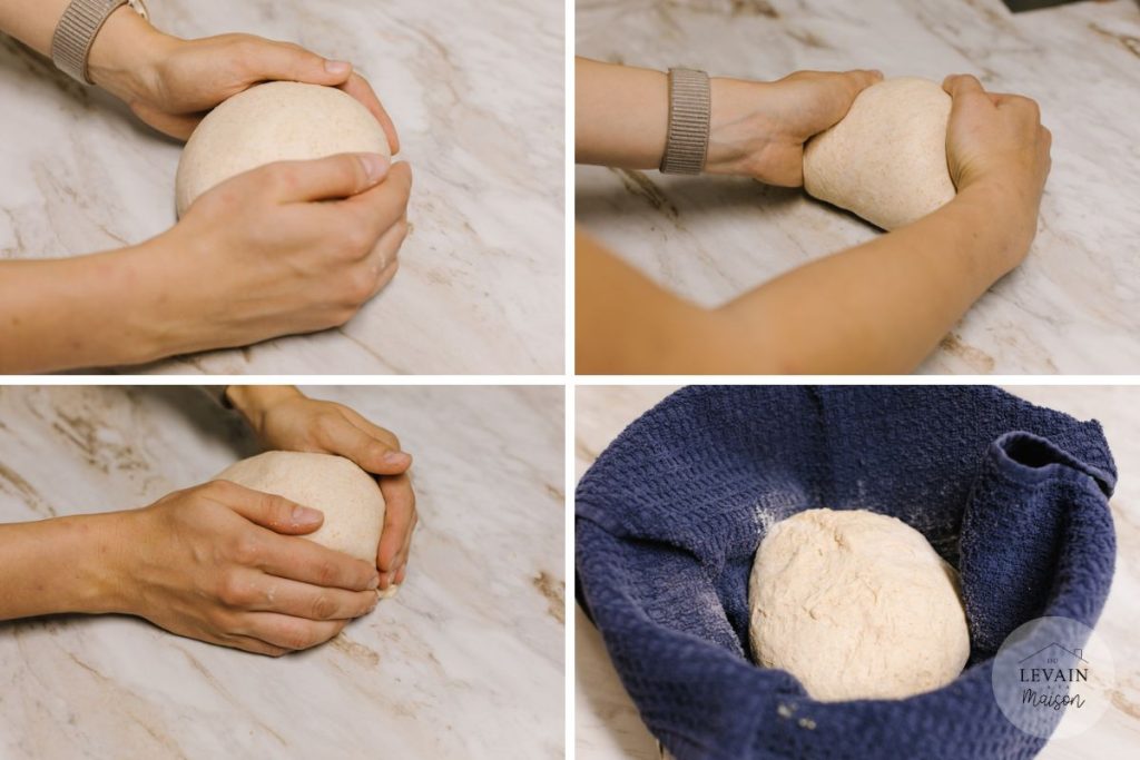 ble complet forme la boule et met dans le banneton